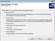 Database import export jobs